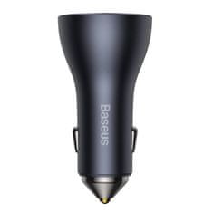 BASEUS Golden Contactor Pro avtomobilski polnilec, 2x USB-C, 1x USB, 65 W (siva)