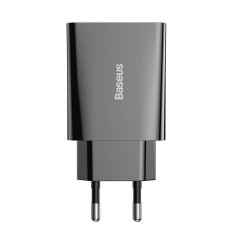 BASEUS Baseus Speed Mini hitri polnilec, USB-C, PD, 3A, 20W (črn)