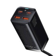 BASEUS Baseus GaN3 Pro stenski polnilec 2xUSB-C + 2xUSB, 100W (črn)