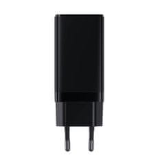 BASEUS GaN3 Pro omrežni polnilnik, 2xUSB-C + USB, 65W (črn)