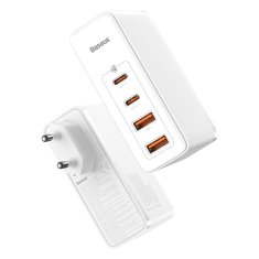 BASEUS GaN2 Pro omrežni polnilnik, 2x USB + 2x USB-C, 100 W, EU (bela)