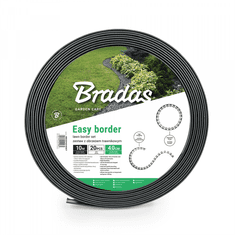 Bradas Obroba za cvetlično korito, siva 10m x 40mm EASY BORDER BR-OBEGY4010SET