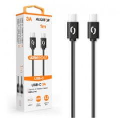 Aligator Podatkovni kabel POWER 3A, USB-C/USB-C, črn
