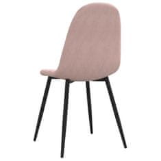 Vidaxl Jedilni stoli 2 kosa roza žamet