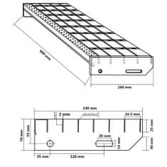 Vidaxl Stopnica z rešetko 60x24x7 cm pocinkano jeklo