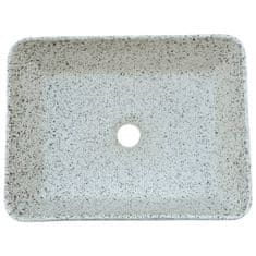 Vidaxl Umivalnik siv in moder pravokoten 46x35,5x13 cm keramika