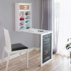 Northix Zložljiva stenska pisalna miza - bela - 50 x 155 x 93 cm 