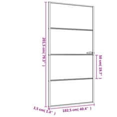 Vidaxl Notranja vrata ozka črna 102,5x201,5 cm kaljeno steklo aluminij