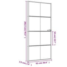 Vidaxl Notranja vrata ozka črna 93x201,5 cm kaljeno steklo in aluminij