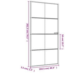 Vidaxl Notranja vrata ozka črna 102,5x201,5 cm kaljeno steklo aluminij