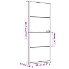 Vidaxl Notranja vrata ozka črna 83x201,5 cm kaljeno steklo in aluminij