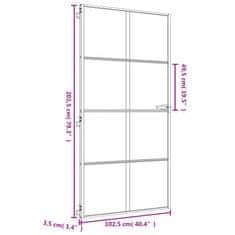 Vidaxl Notranja vrata ozka zlata 102,5x201,5cm kaljeno steklo aluminij