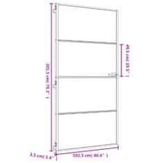 Vidaxl Notranja vrata ozka zlata 102,5x201,5cm kaljeno steklo aluminij