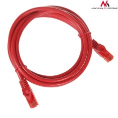 Maclean mctv-303 r 47279 patchcord utp cat6 plug-to-plug kabel 3m rdeča