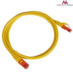 Maclean mctv-301 y 47267 patchcord utp cat6 kabel od vtiča do vtičnice 1m rumena