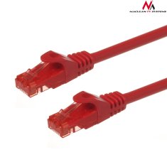 Maclean mctv-303 r 47279 patchcord utp cat6 plug-to-plug kabel 3m rdeča