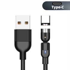 Maclean magnetni kabel maclean, kotni, podpira hitro polnjenje, usb c 3in1, 9v/2a, 5v/3a, najlonski oplet črn, 1m, mce474