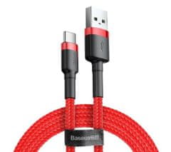 BASEUS kabel usb za usb-c baseus cafule 1.5a dolžina 1m, rdeč