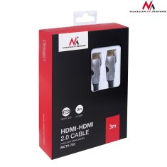 Maclean mctv-705 56660 kabel hdmi-hdmi kabel 3m v2.0 30awg 4k 60hz kovinski konci