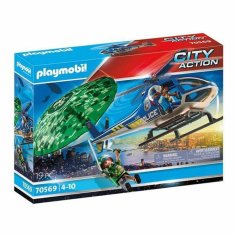 Playmobil Playset City Action Police helicopter: Parachute Chase Playmobil 70569 (19 pcs)