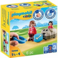 Playmobil Playset Playmobil 1.2.3 Pes Otroci 70406 (6 pcs)