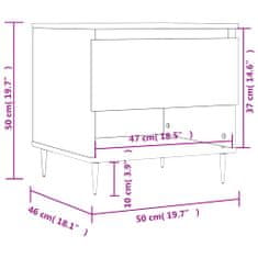 Vidaxl Klubska mizica sonoma hrast 50x46x50 cm inženirski les