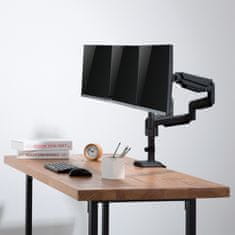 Ergo Office namizni nosilec za tri monitorje, črn ergo office, s plinsko vzmetjo, 17"-30", 7 kg, 1x usb 3.0, 2x mini-jack, er-408b