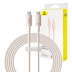 BASEUS Kabel za hitro polnjenje Baseus USB-C z USB-C Habitat Series 2m 100W (roza)