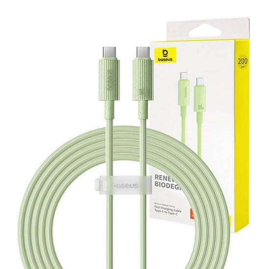 BASEUS kabel za hitro polnjenje USB-C z USB-C Habitat Series 100 W, 2 m (zelen)