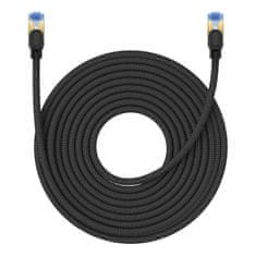 BASEUS cat7 pleteni omrežni kabel baseus ethernet rj45, 10gbps, 15m (črn)