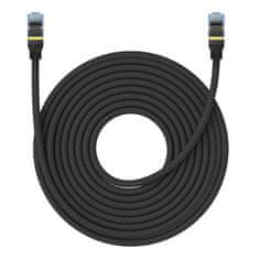 BASEUS cat7 pleteni omrežni kabel baseus ethernet rj45, 10gbps, 15m (črn)