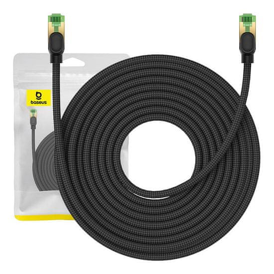 BASEUS cat8 pleteni omrežni kabel baseus ethernet rj45, 40gbps, 15m (črn)