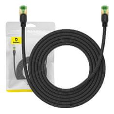 BASEUS cat8 pleteni omrežni kabel baseus ethernet rj45, 40gbps, 3m (črn)