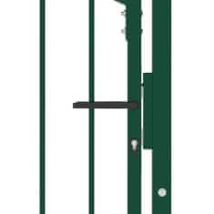 Vidaxl Vrata za ograjo s konicami jeklo 100x200 cm zelena