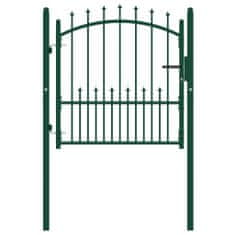 Vidaxl Vrata za ograjo s konicami jeklo 100x100 cm zelena