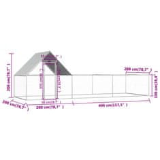 Vidaxl Kokošnjak 6x2x2 m pocinkano jeklo