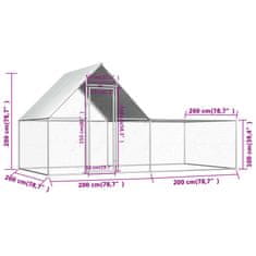 Vidaxl Kokošnjak 4x2x2 m pocinkano jeklo