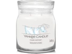 Yankee Candle Dišeča sveča Signature v srednjem steklu Clean Cotton 368g