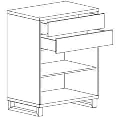nabbi Dvovratna komoda s predali Ovida 2D2DRWS - craft tobaco / matera