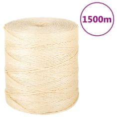 Vidaxl Vrv 100 % sisal 2 mm 1500 m