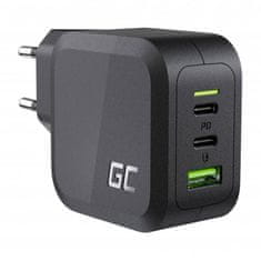 NEW Polnilec Green Cell GC PowerGaN 65W (2x USB-C Power Delivery, 1x USB-A združljiv s funkcijo Quick Charge 3.0)