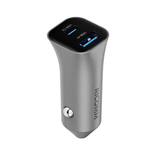 Ricomm avto polnilec 38w ricomm ra381 1xusb-a, 1xusb-c