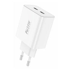 Foneng EU50, PD 35W 2x USB-C omrežni polnilec (bela)