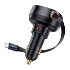 NEW Avtomobilski polnilec Baseus Enjoyment Pro s kablom USB-C, 60 W (črn)
