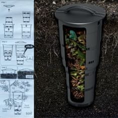 botle Set 3x Kompostnik Podzemni vrt 11 L antracitna plastika V 53 cm modularni kompostnik Koš za organske odpadke