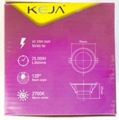 Keja LED vgradne luči okrogle set 5x8W 2700K 3200lm bele IP44