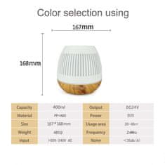 BOT Pametni aroma difuzor B10 - 400 ml bela in svetlo rjava barva lesa