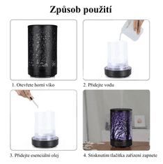 BOT Smart aroma difuzor SDM2 z motivom drevesa - črn 100 ml