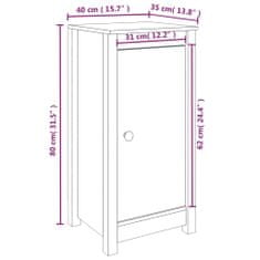 Vidaxl Komoda bela 39x35x80 cm trdna borovina