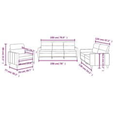 Vidaxl Sedežna garnitura z blazinami 3-delna taupe blago